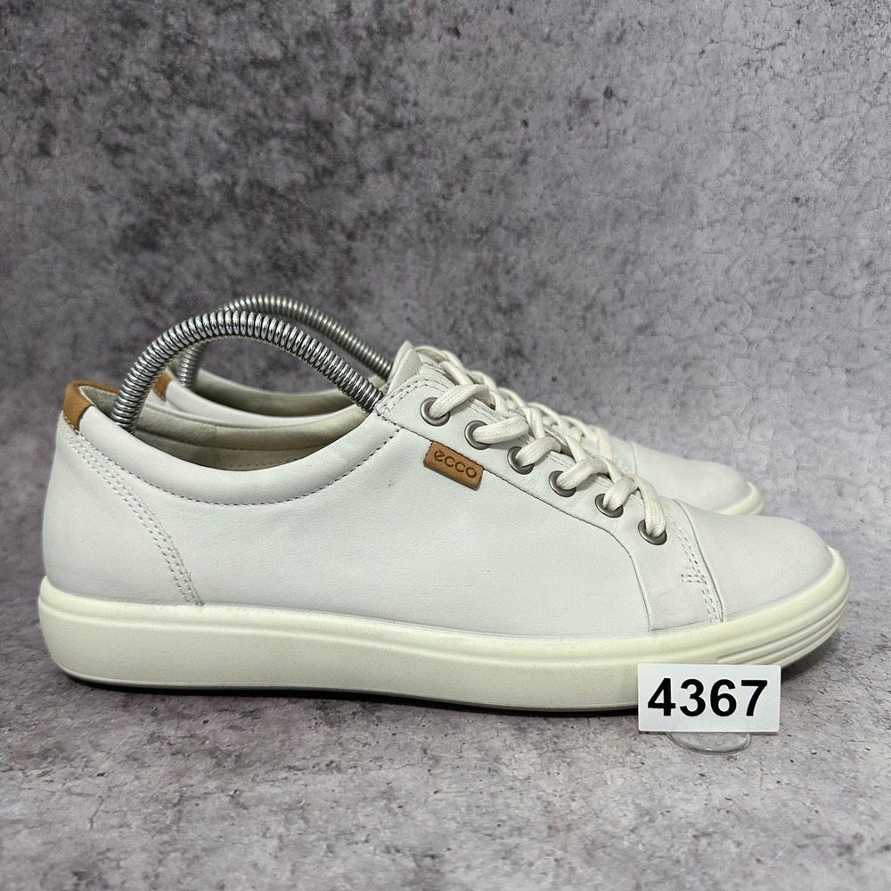 ECCO Soft 7 Sneakers Womens 10-10.5 White Leather Lace Up 430003-01007